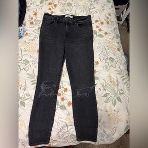 Abercrombie & Fitch Black Distressed Skinny Jeans